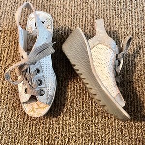 Euc fly London wedge sandals